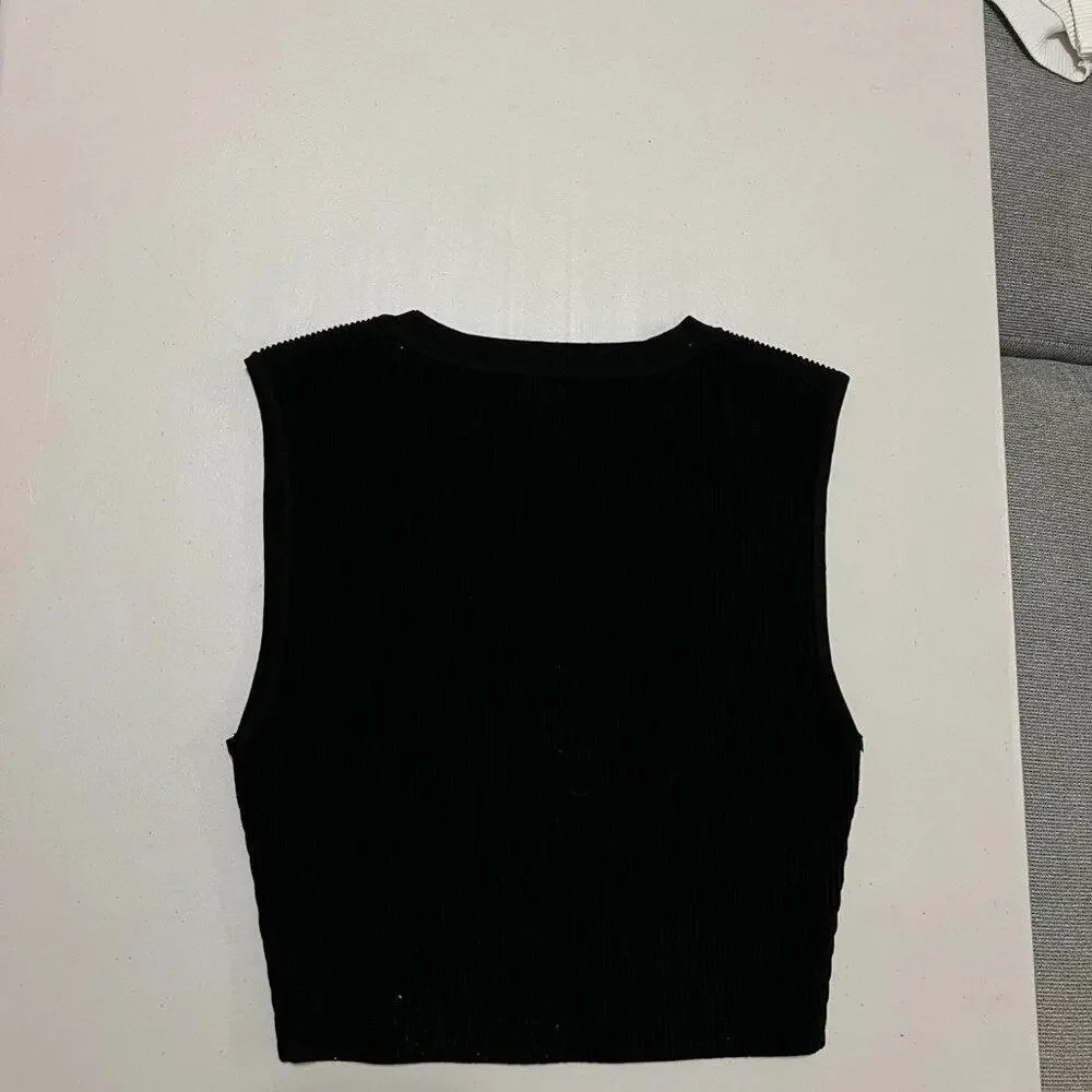 Aritzia Babaton Sculpt Knit Muscle Black size M Regular $58 - Picture 3 of 3